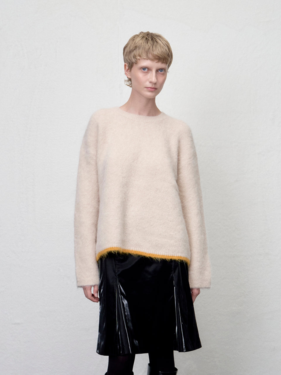 【ARIK. アリク AW】 Shaula boxy alpaca knit jumper Butter Cream