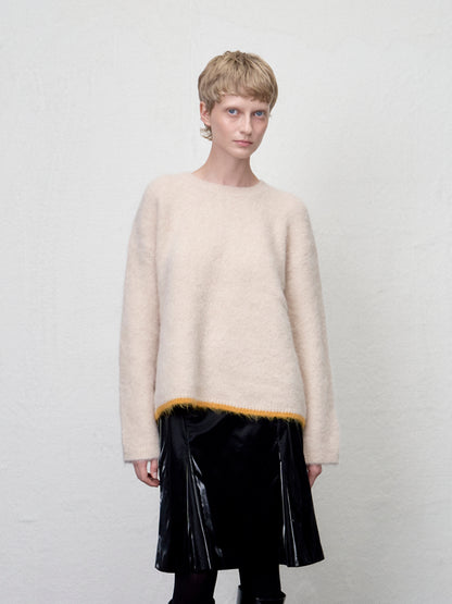 [ARIK. Arik AW] Shaula boxy alpaca knit jumper Butter Cream