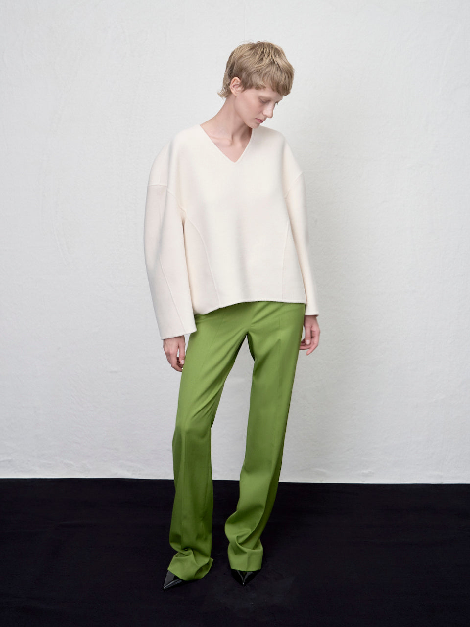 【ARIK. アリク AW】Rigil panel straight pants Grass green