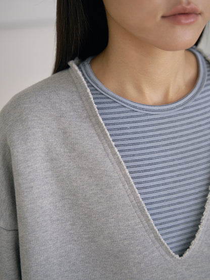 MARAN Raw Edge Sweatshirt - Gray 商品画像15/21