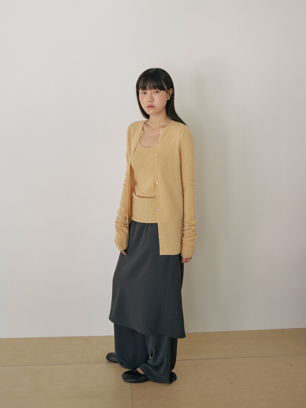 Alpaca Button Cardigan - Beige 5