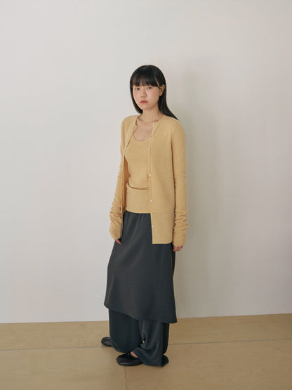 Alpaca Button Cardigan - Beige 5