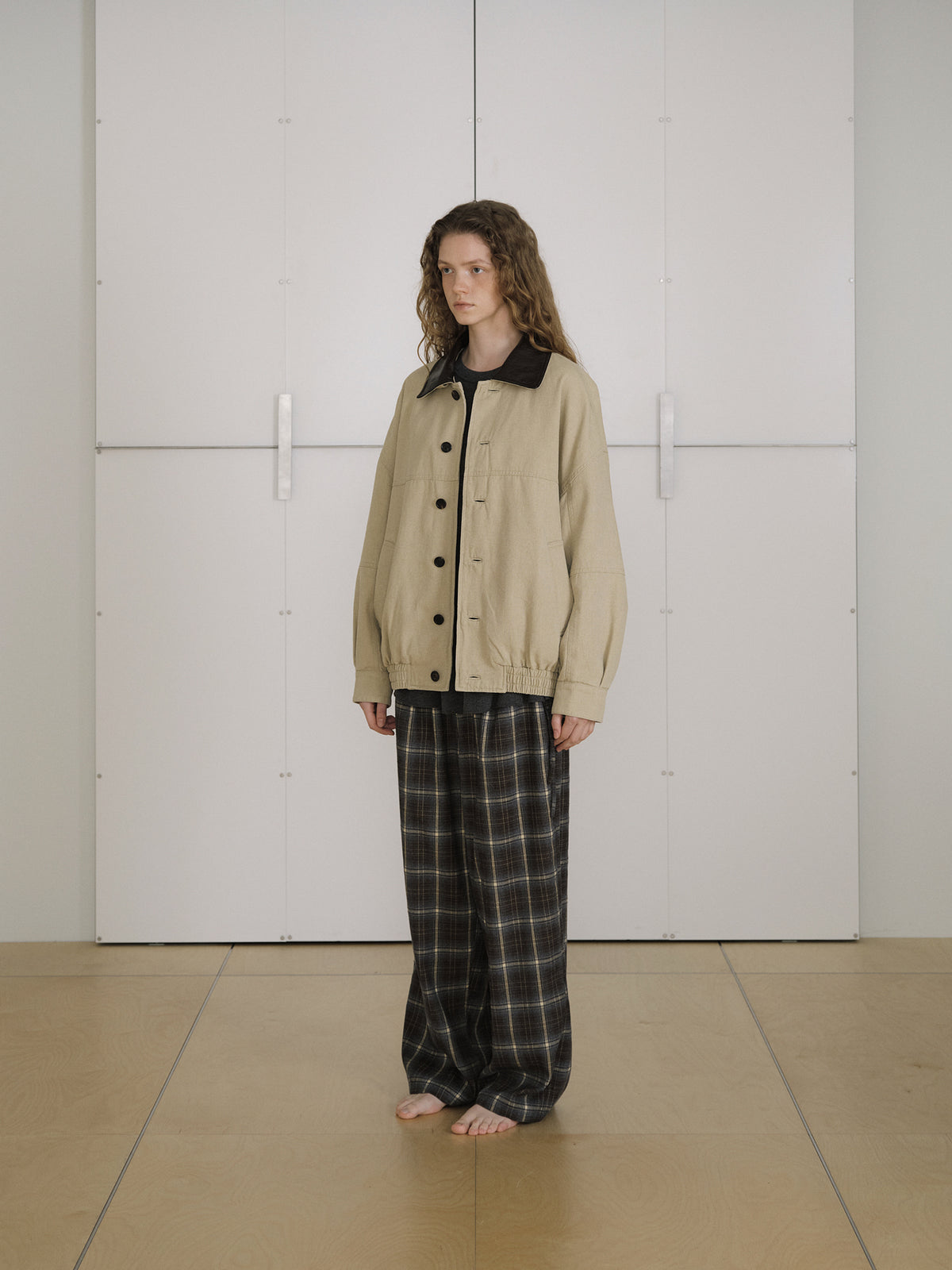 Washed Oxford Blouson - Beige 7