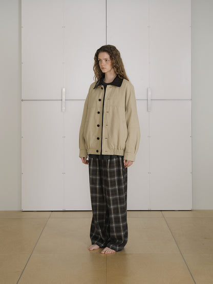 Washed Oxford Blouson - Beige 7