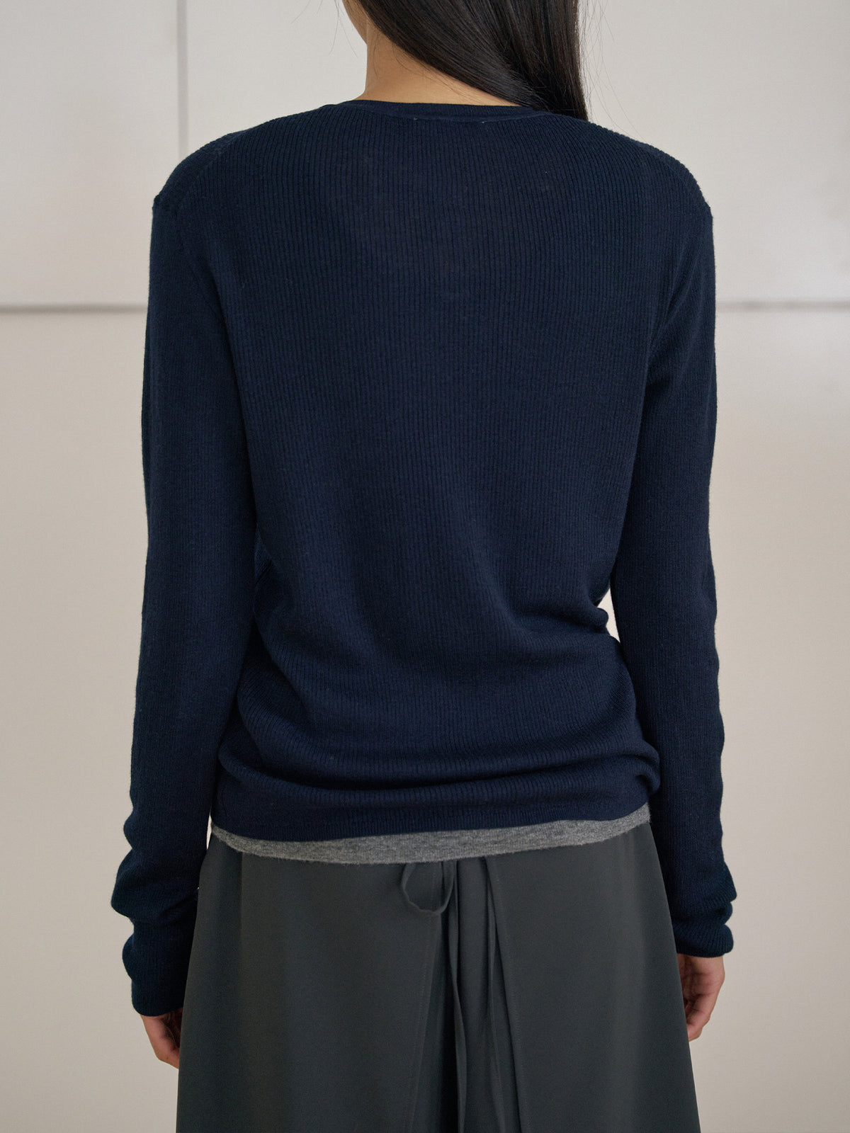 Henley Neck Pullover - Navy 11