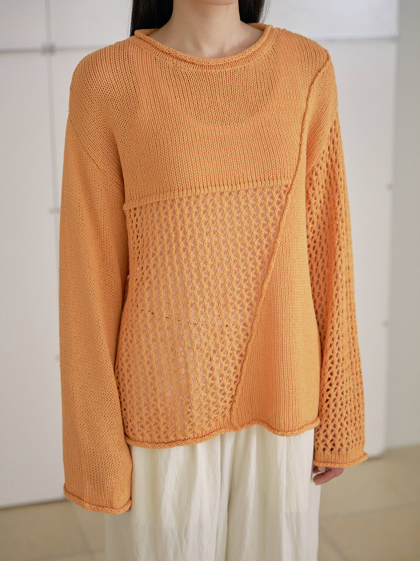 Summer Block Pullover - Orange
