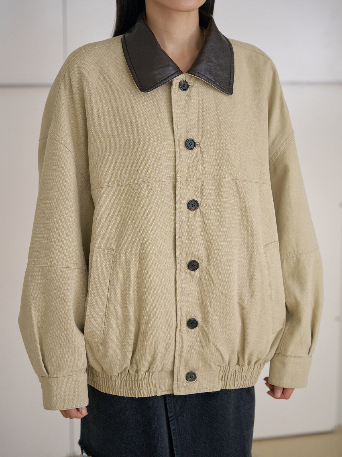 MARAN Washed Oxford Blouson - Beige 商品画像18/21