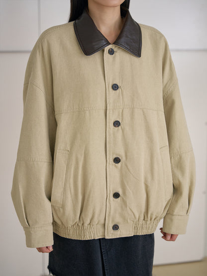 MARAN Washed Oxford Blouson - Beige 商品画像18/21