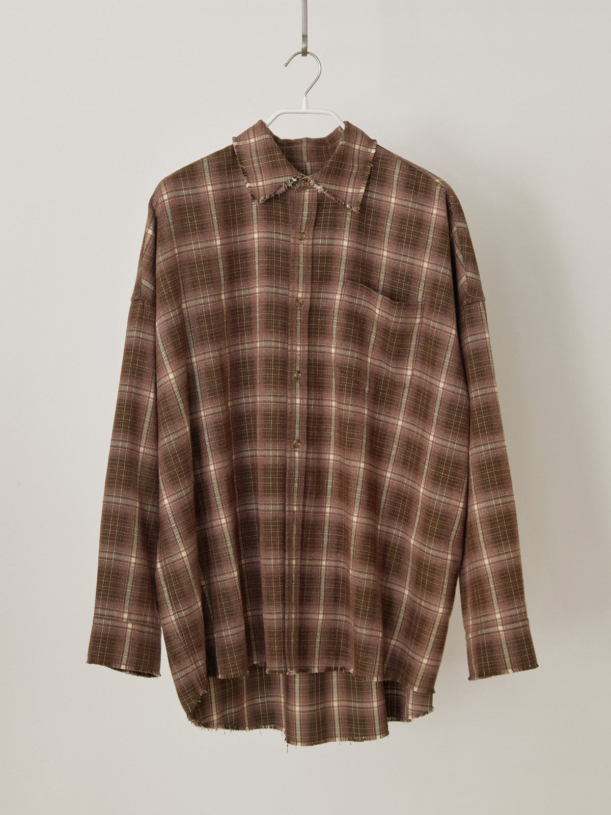 Fringe Check Shirt - Brown 6