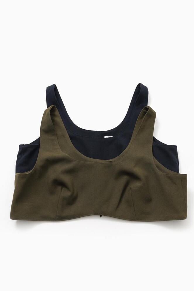 [MORE THAN YESTERDAY]Wool-blend Bustier Top