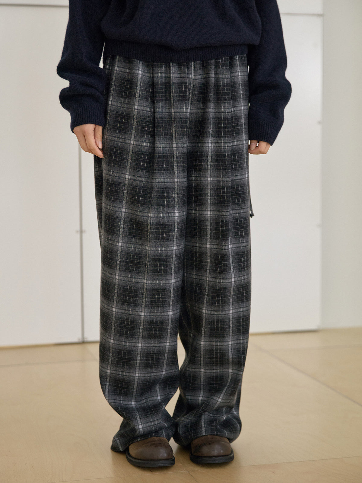 MARAN Side String Check Pants - Black 商品画像14/21