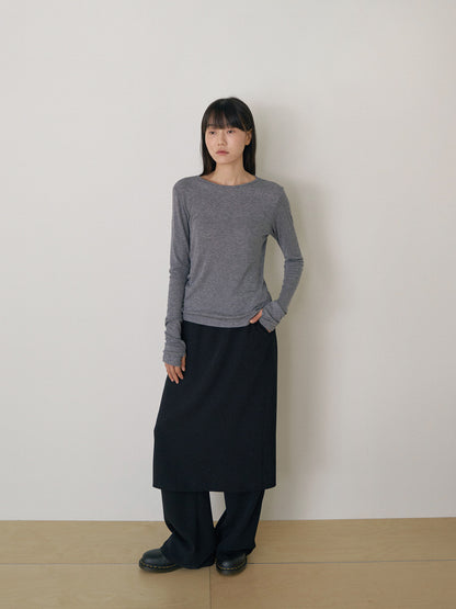 Finger Hole Long Sleeve - Charcoal 3