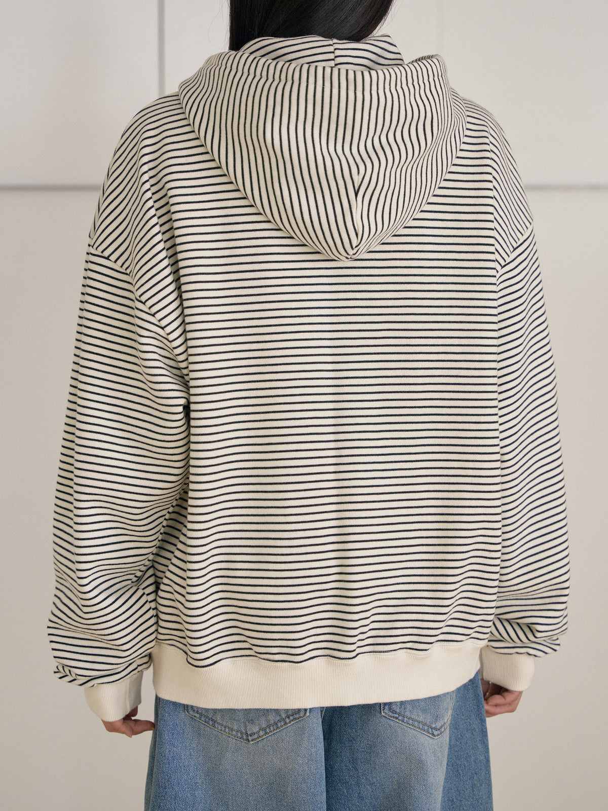 MARAN Stripe Hoodie Zip-up - Ivory 商品画像13/21
