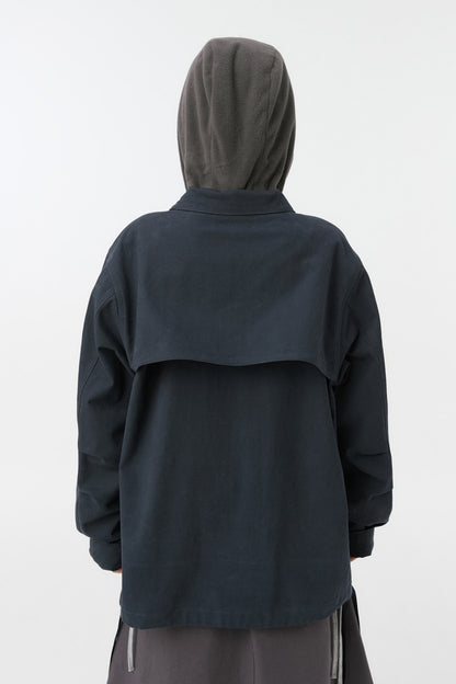 ROUND POCKET FISHTAIL JACKET, NAVY