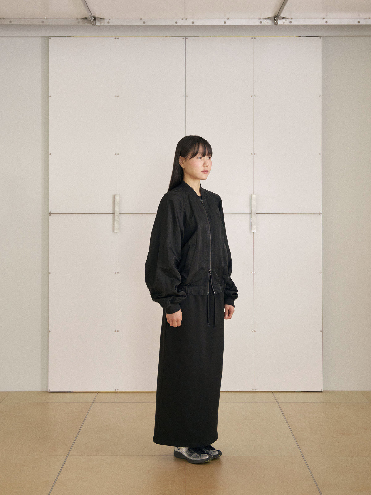 MARAN Center Slit Sweat Skirt - Black 商品画像15/19
