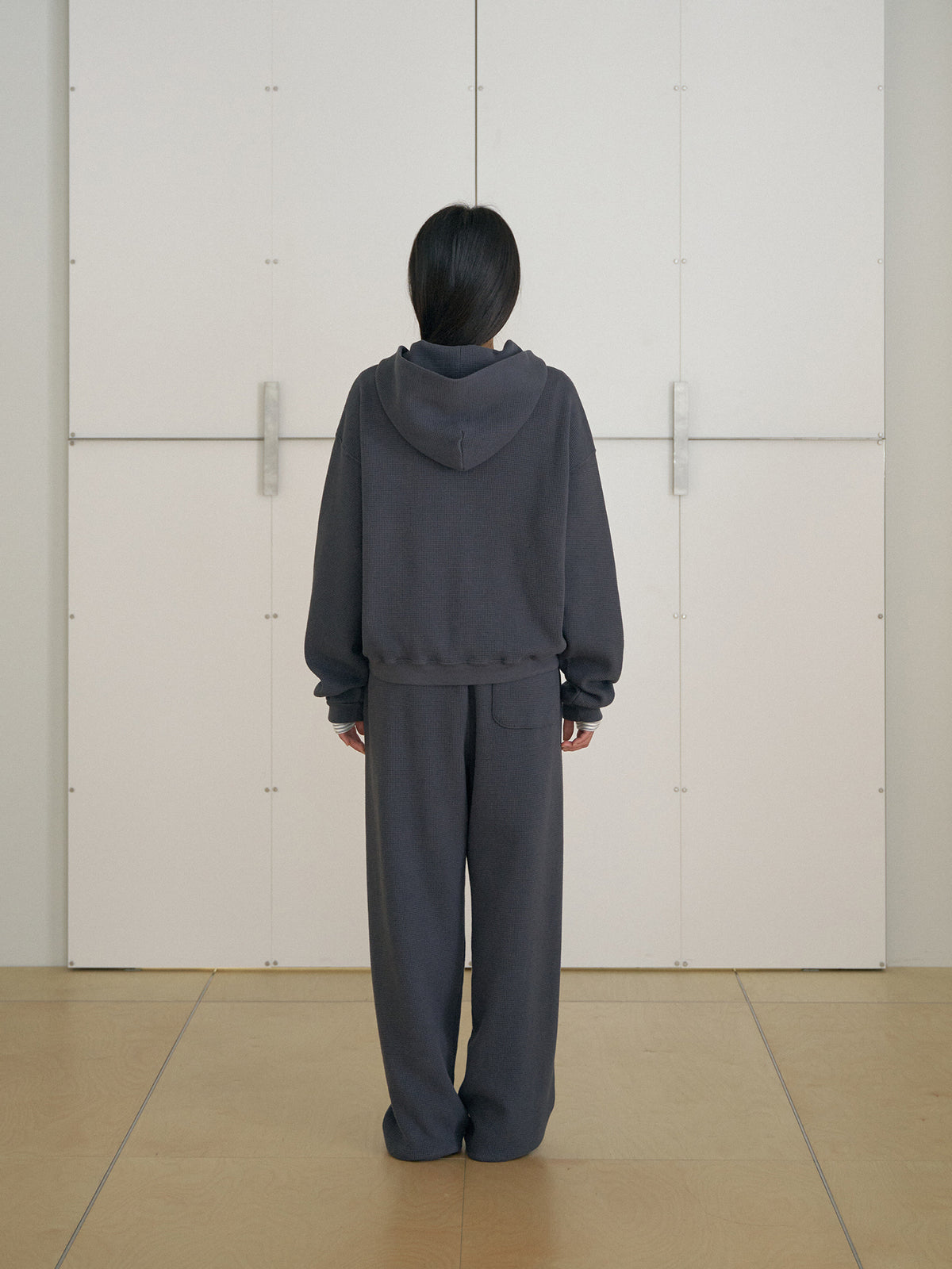 MARAN Current Waffle Hoodie Zip-up - Charcoal 商品画像14/19