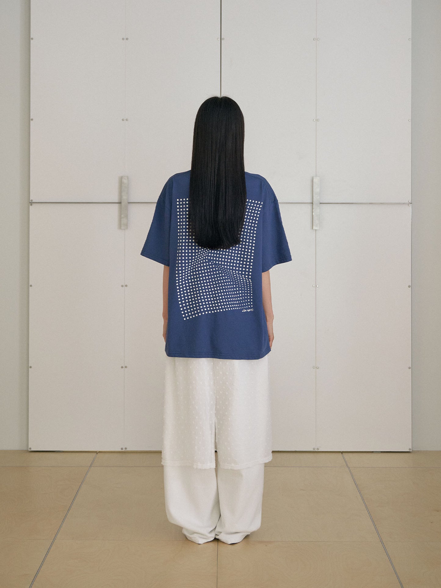 Dot Printing Short Sleeve - Navy