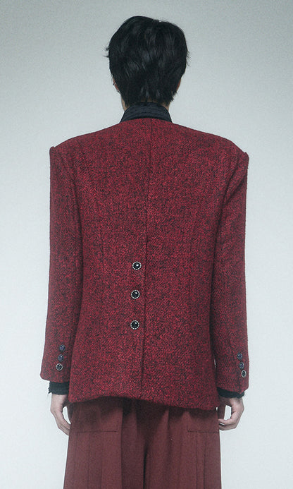 Reculer Lapelless tweed jacket(レッド) 商品画像1/6