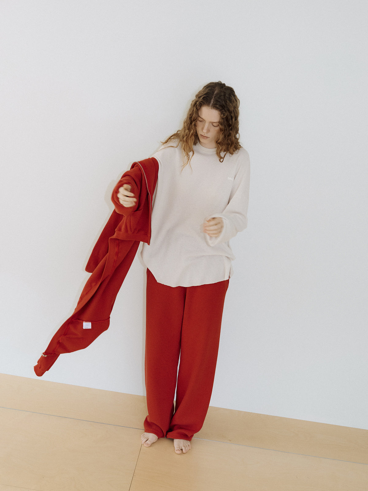 Current Waffle Sweatpants - Red 3