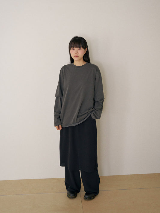 Pigment Layered Long Sleeve - Charcoal