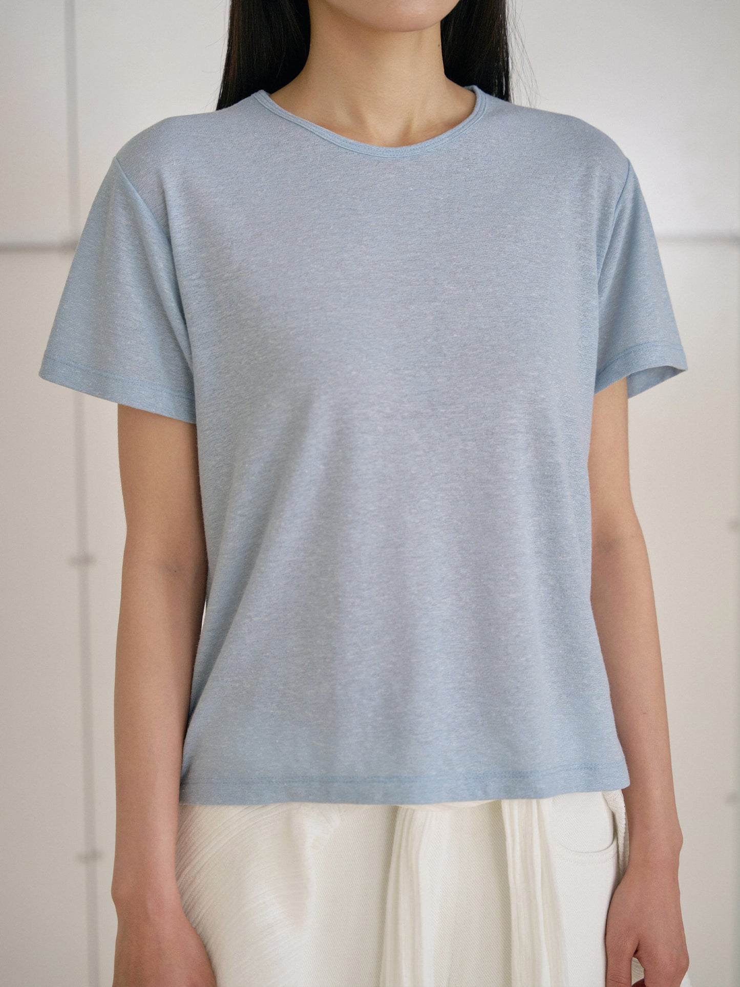 Linen Basic Short Sleeve - Blue