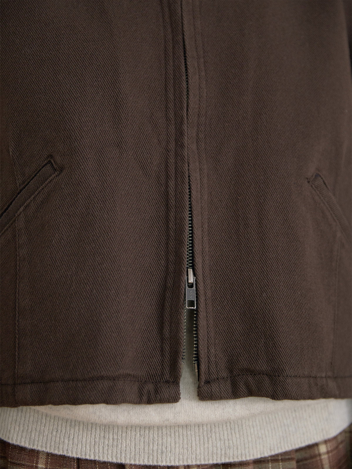 Cotton Twill Crop Jacket - Brown 10