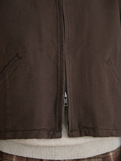 Cotton Twill Crop Jacket - Brown 10