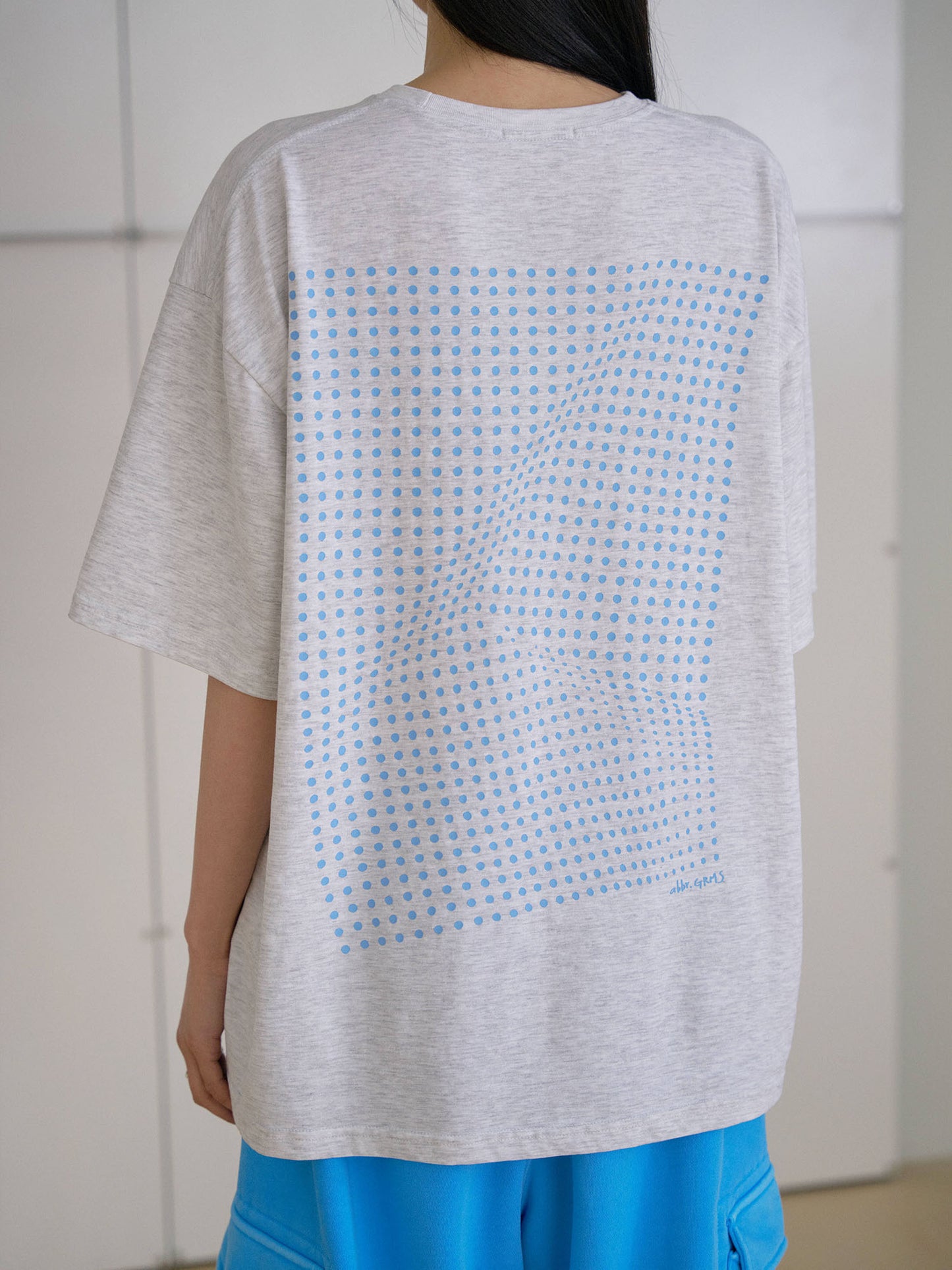 Dot Printing Short Sleeve - Light Gray