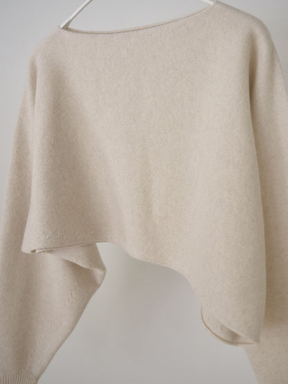 MARAN Unbalanced Boat Neck Pullover - Oatmeal 商品画像19/19