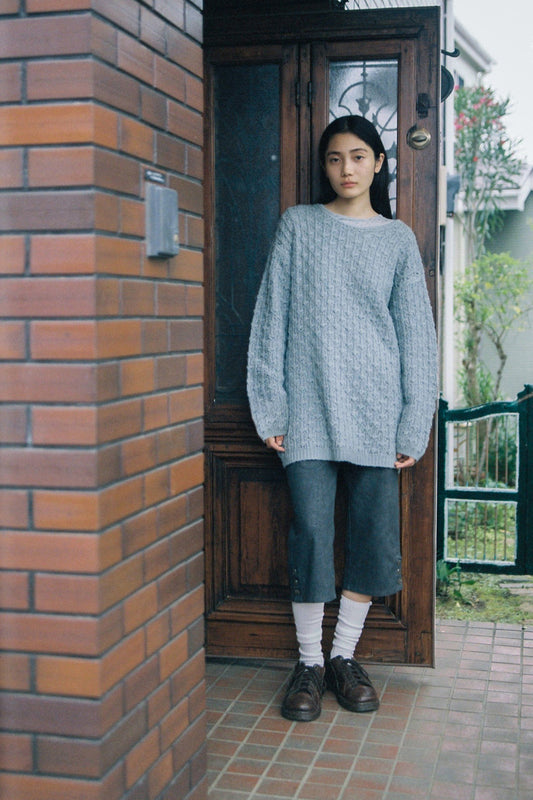 [9/28予約配送] VINTAGE DOT BUTTON CAPRI PANTS, CHARCOAL