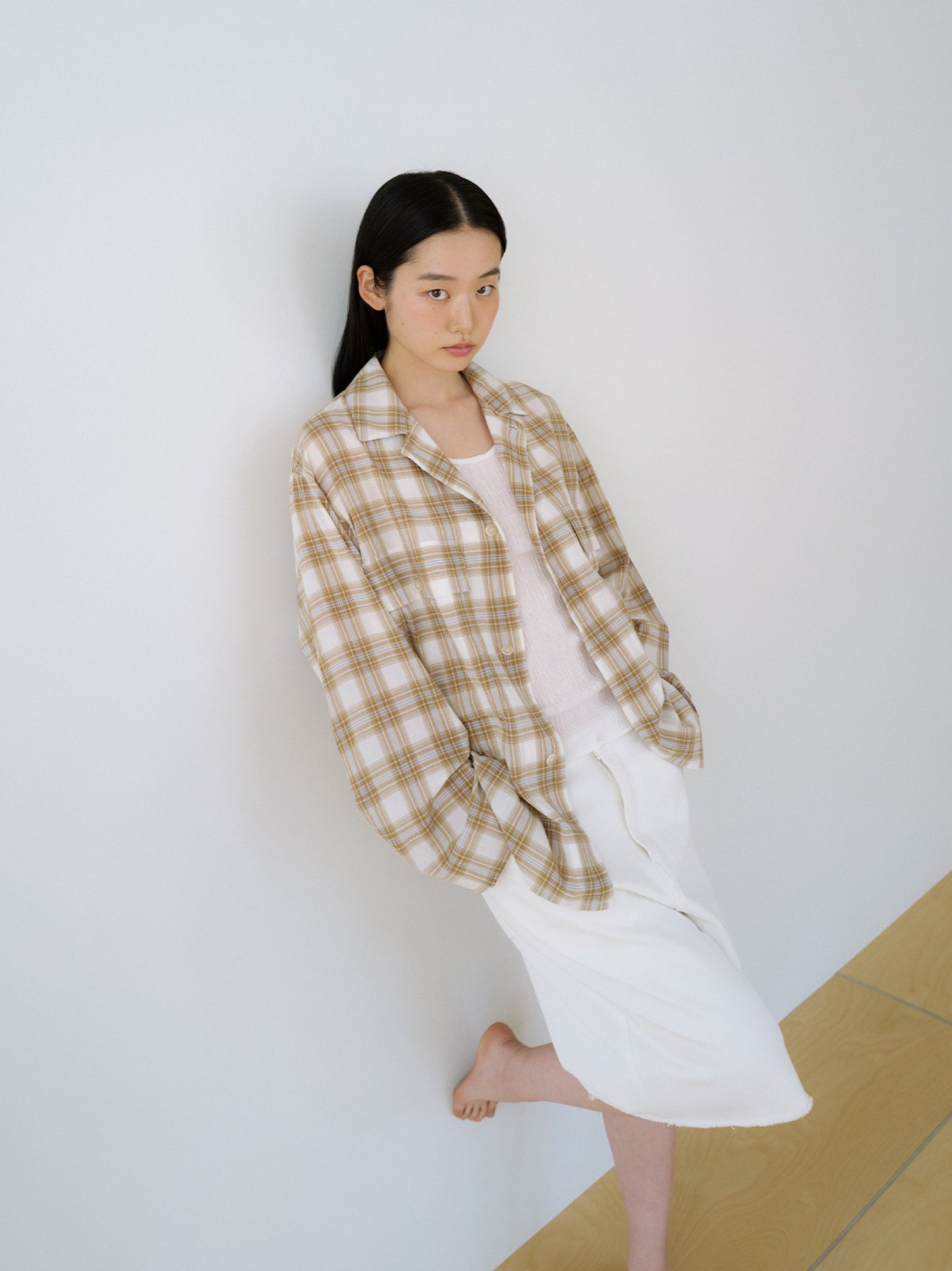 Check Flap Jacket - Ecru