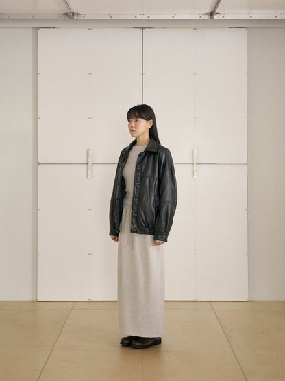 Center Slit Sweat Skirt - Light Gray 11