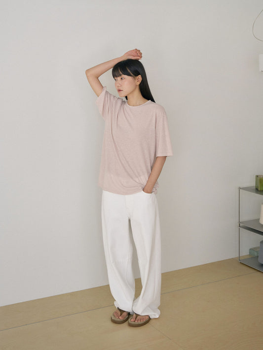 Linen Loose Short Sleeve - Beige