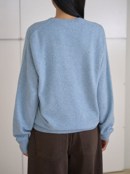MARAN Cashmere Blend V-neck Pullover - Blue 商品画像17/21