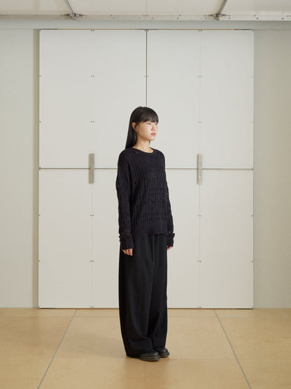 Mohair Punching Pullover - Black