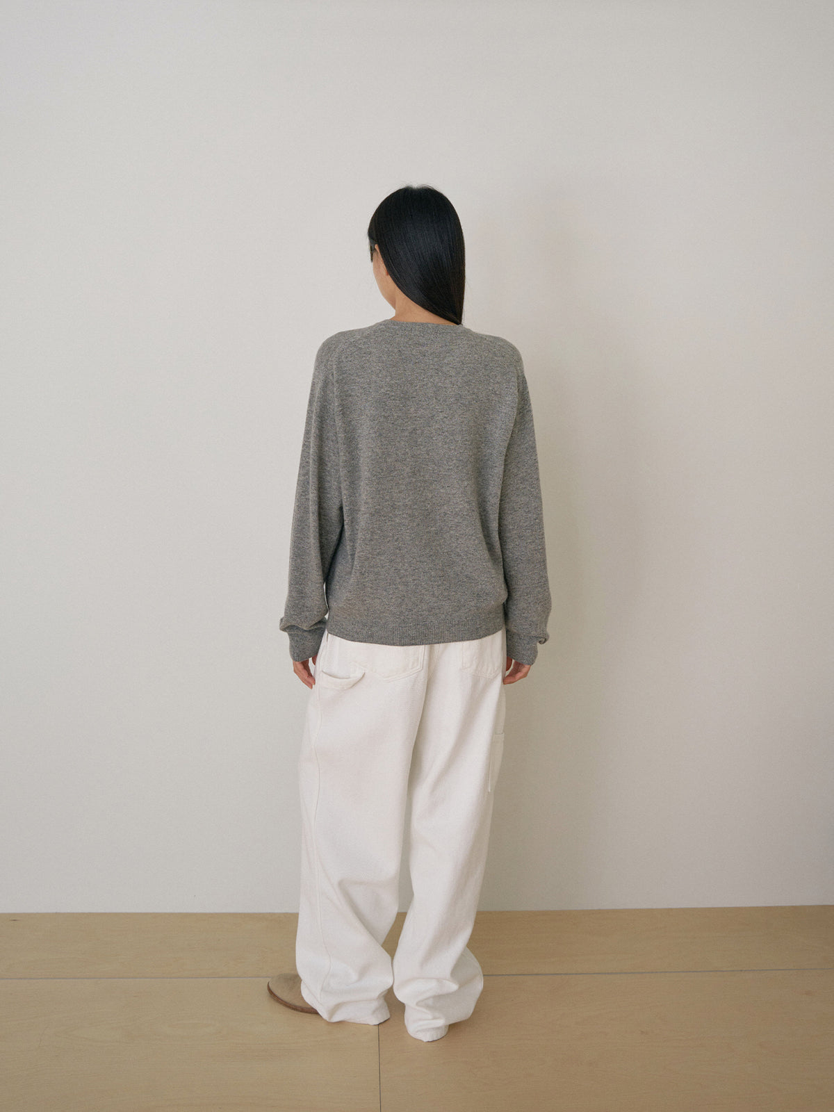 Cashmere Round Pullover - Gray 7
