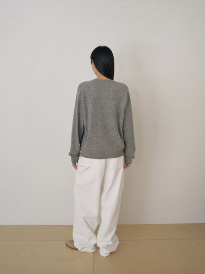 Cashmere Round Pullover - Gray 7