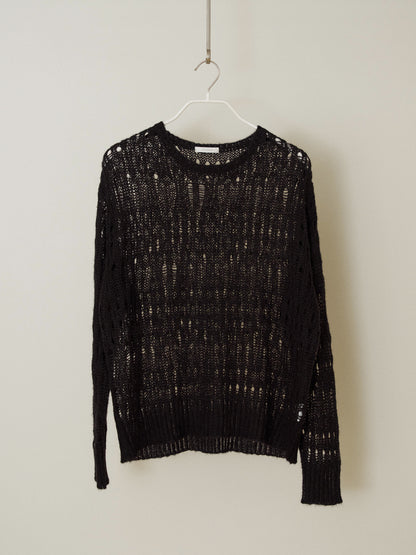 Mohair Punching Pullover - Black