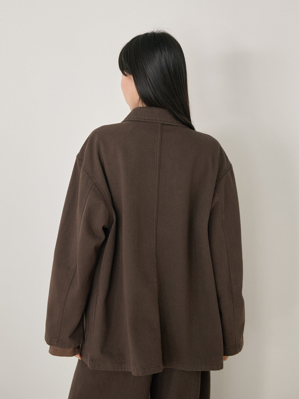 Cotton Twill Coverall Jacket - Brown 5