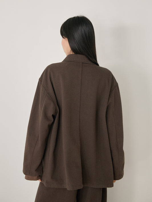 Cotton Twill Coverall Jacket - Brown 5