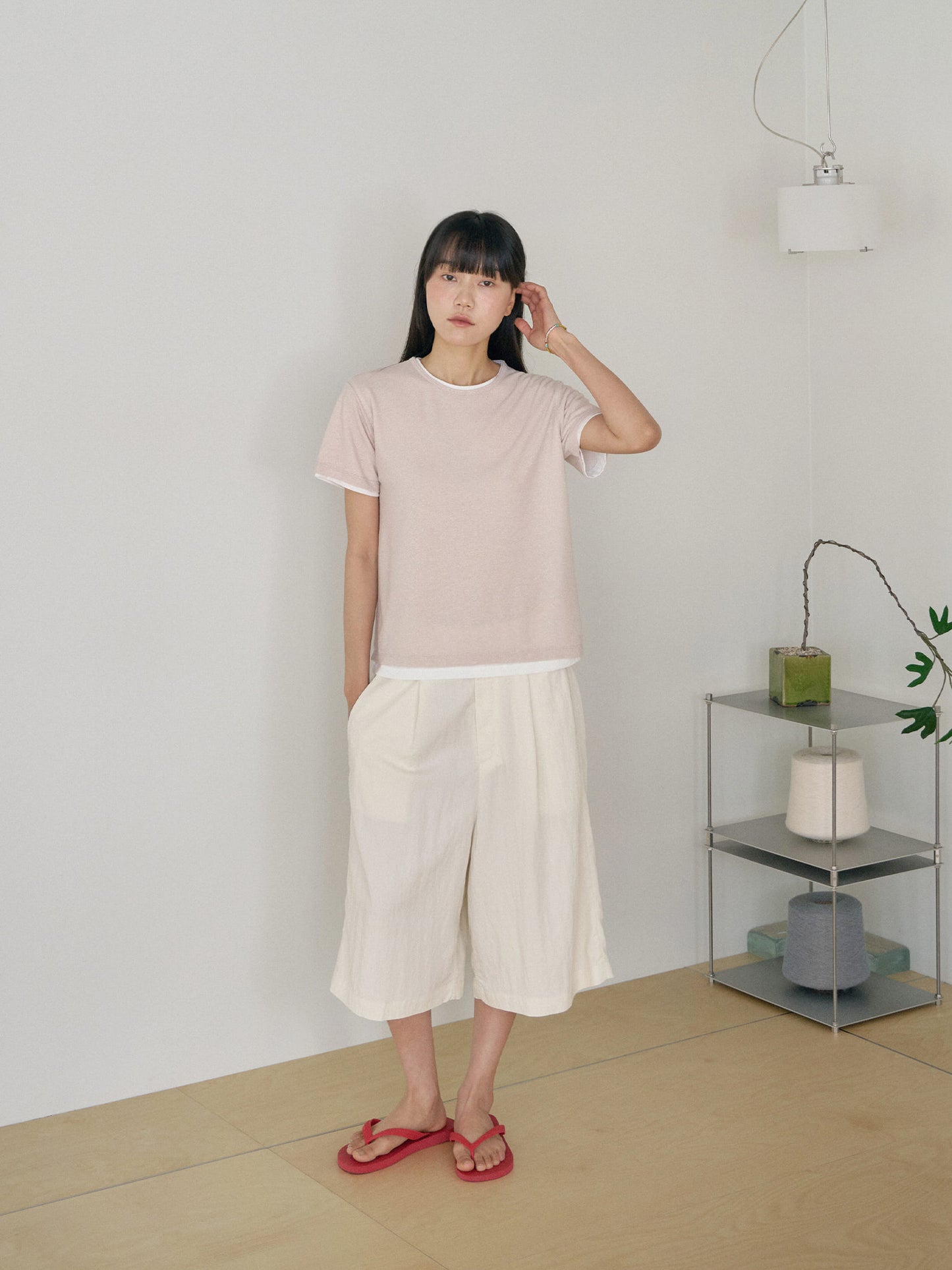 Linen Basic Short Sleeve - Beige