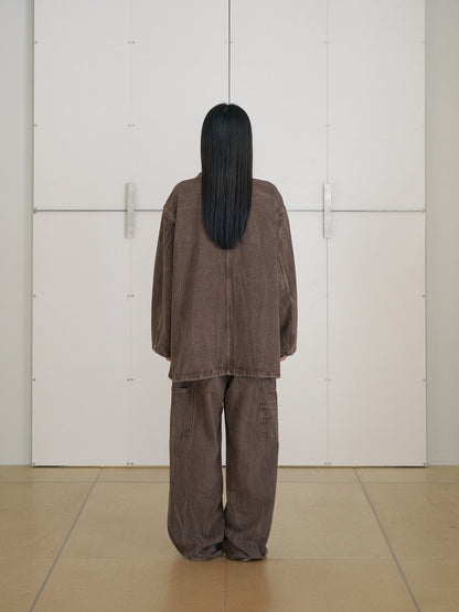 MARAN Brown Crack Coverall Jacket - Brown 商品画像16/21