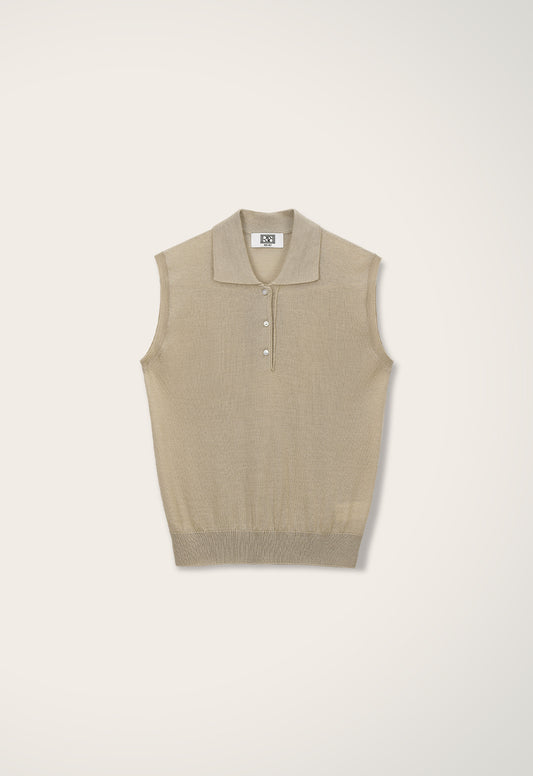 New Collar Sleeveless Knit