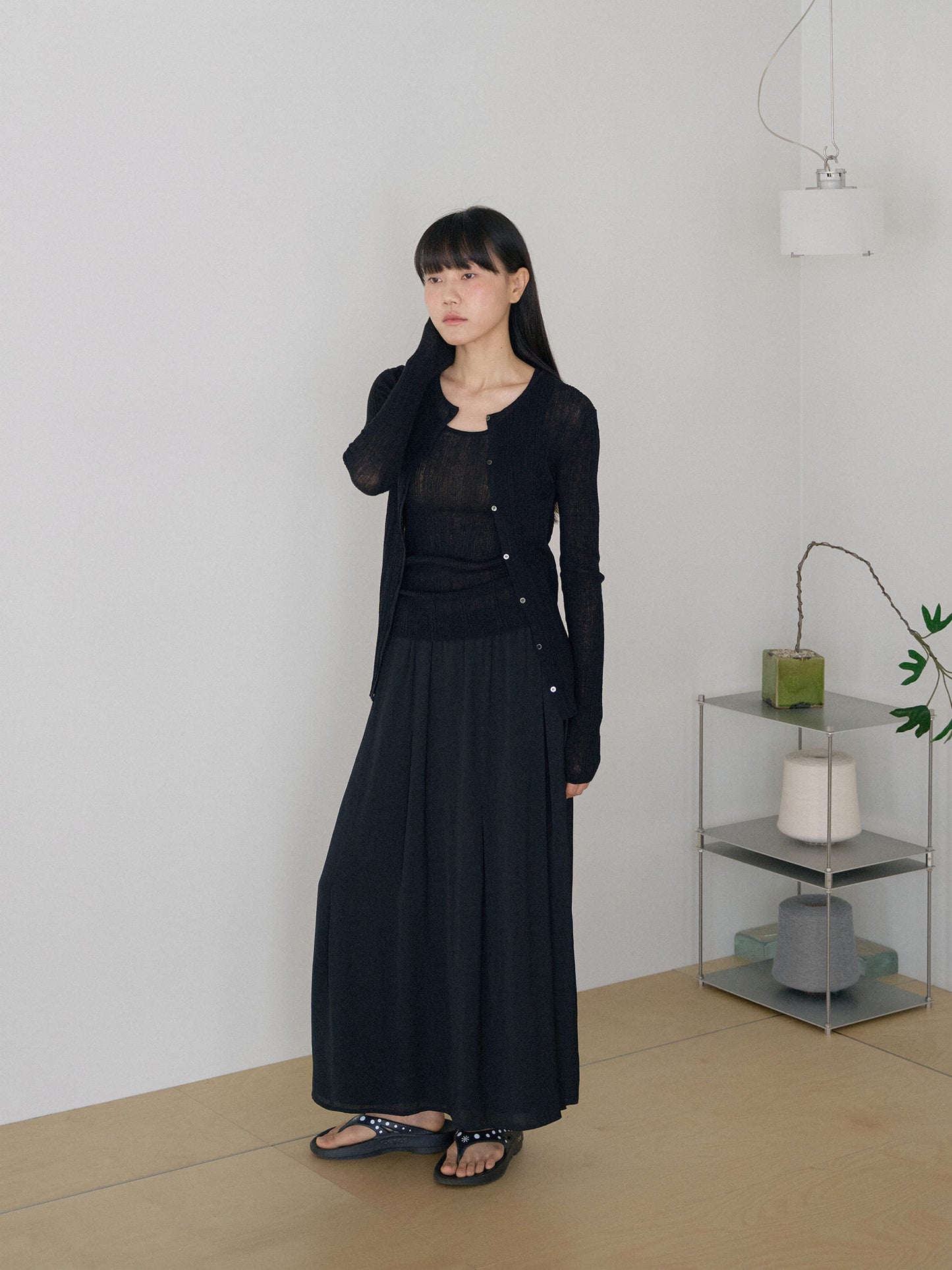 Multi Rib Cardigan - Black