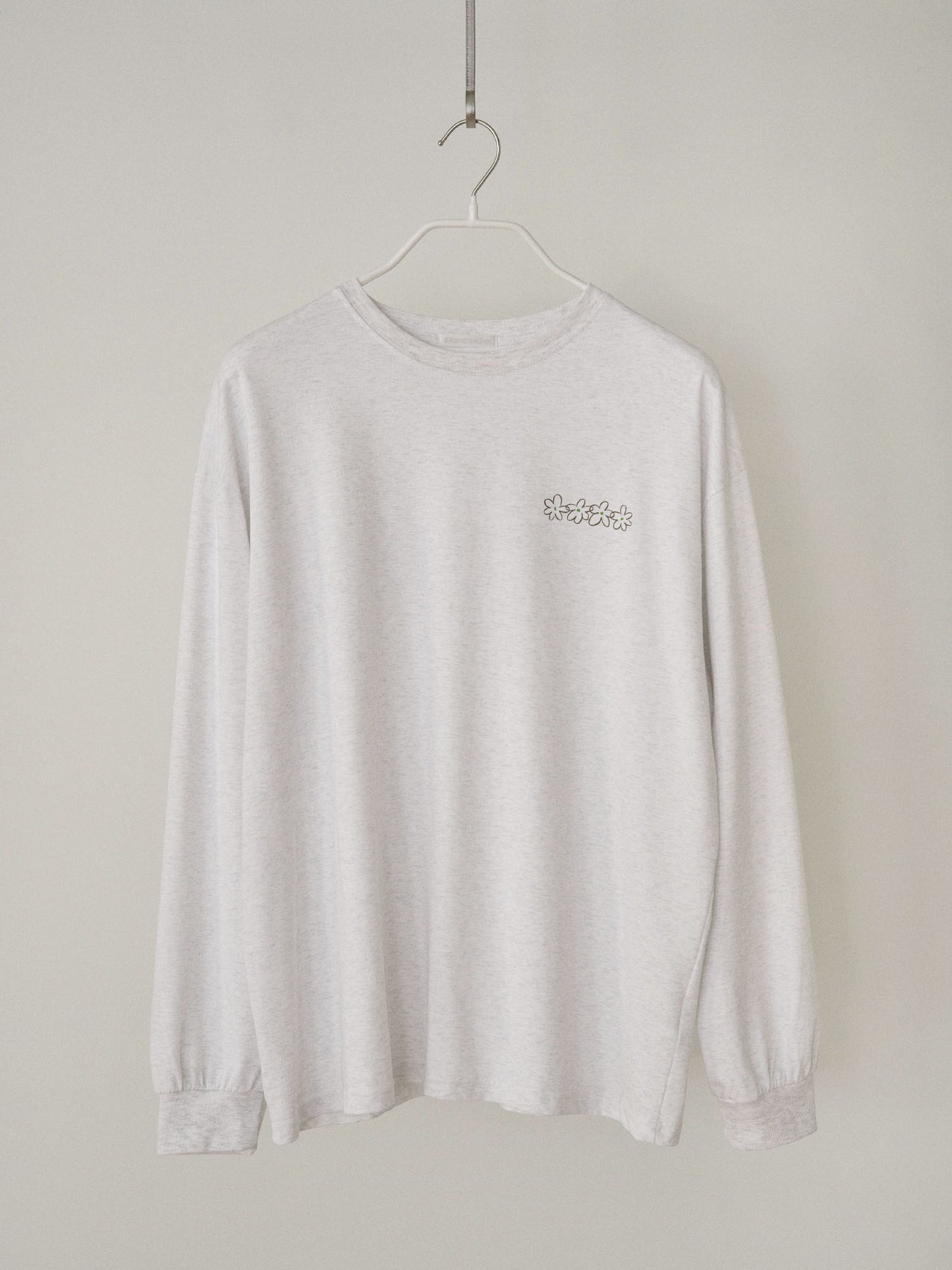 Flower Printing Long Sleeve - Light Gray