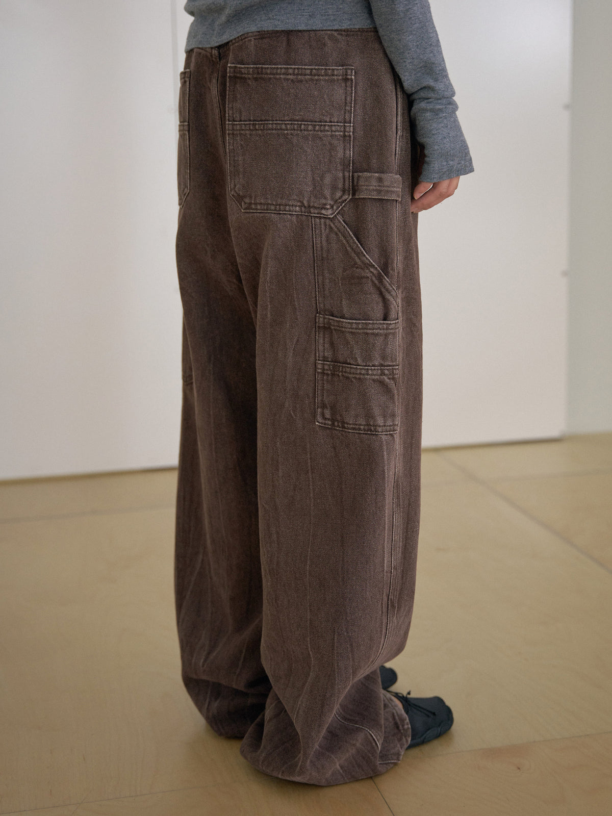 Brown Crack Work Pants - Brown 11