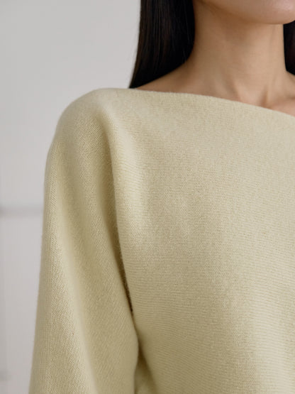 Flow Boat Neck Pullover - Pale Yellow 11