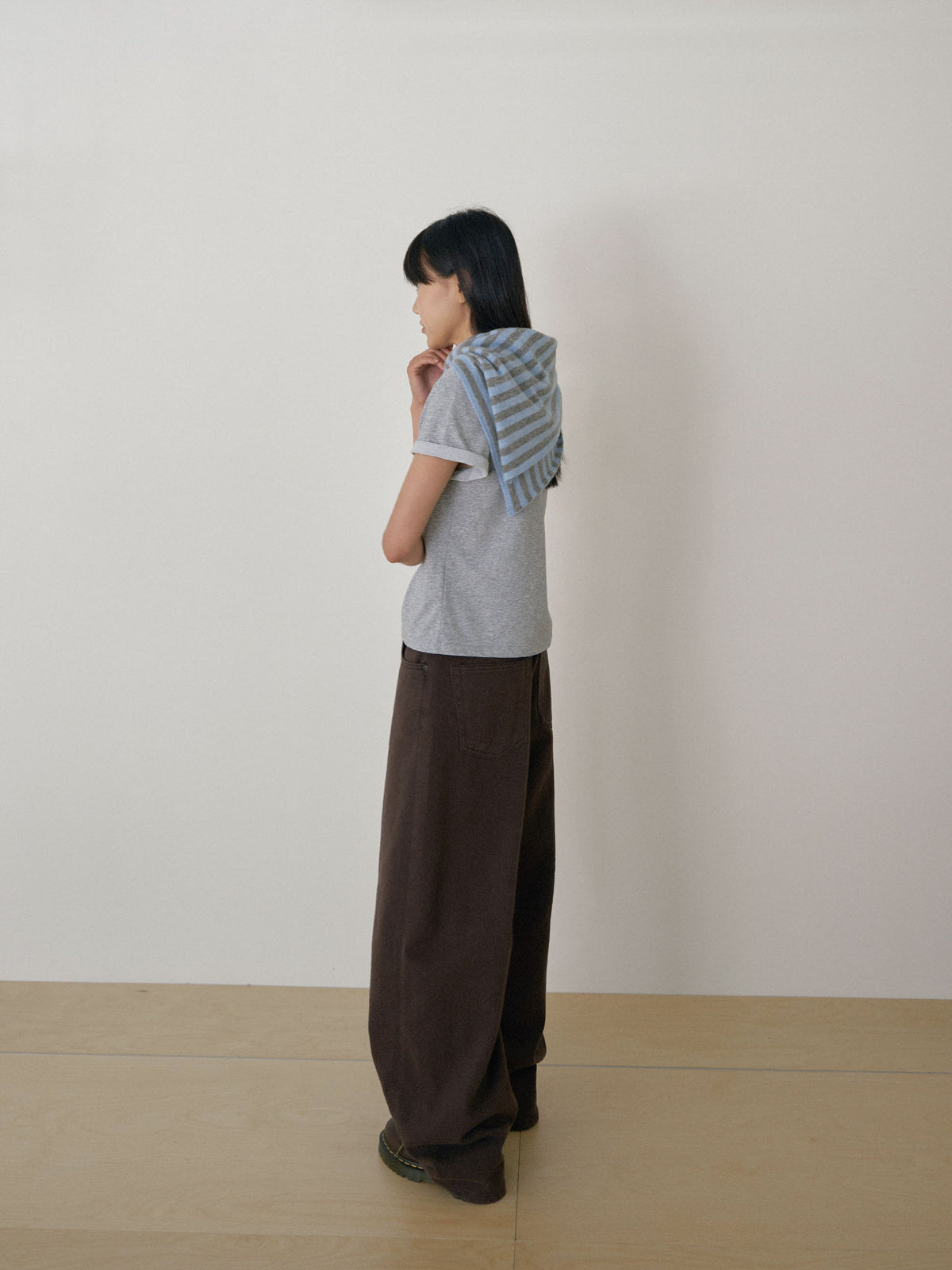 MARAN Stripe Square Scarf - Blue 商品画像13/21