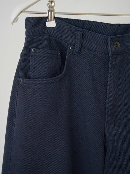 Cotton Twill Curved Pants - Navy 11