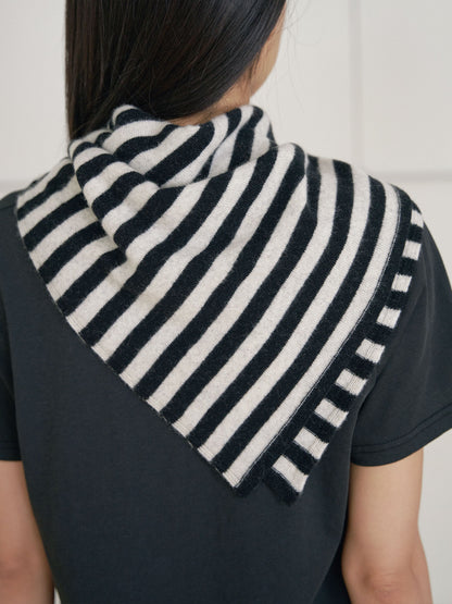 MARAN Stripe Square Scarf - Black 商品画像17/21